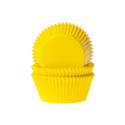 Keksiukų kepimo krepšeliai. 50 vnt. Geltona spalva Keksiukų kepimo krepšeliai. 50 vnt. Geltona spalva