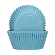 Keksiukų kepimo krepšeliai 48vnt. Žydra spalva.