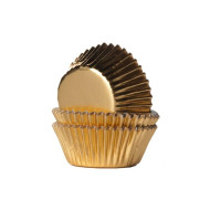 Mini keksiukų kepimo krepšeliai 36 vnt. Auksinės spalvos
