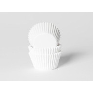 Mini keksiukų kepimo krepšeliai 60vnt. Balta spalva