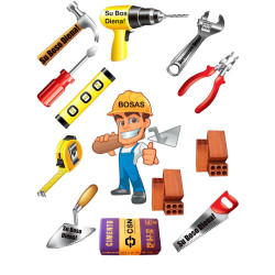 Valgomas paveiksliukas ''Su boso diena, statybininkas''