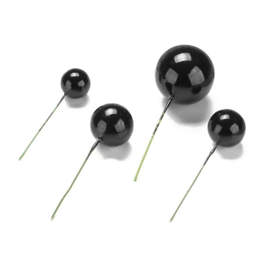 Plastikinė torto dekoracija. Juodos spalvos burbulai