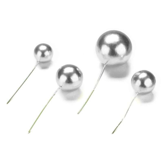 Plastikinė torto dekoracija. Sidabriniai burbulai