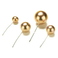 Plastikinė torto dekoracija. Auksiniai burbulai