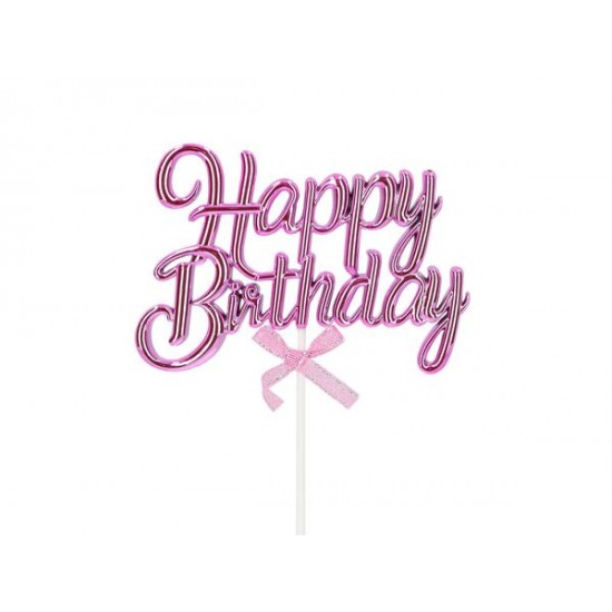 Torto smeigtukas "Happy Birthday" - rožinis 