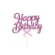 Torto smeigtukas "Happy Birthday" - rožinis 