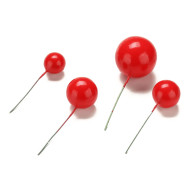 Plastikinė torto dekoracija. Raudoni burbulai