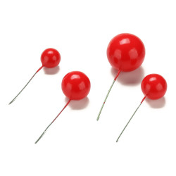 Plastikinė torto dekoracija. Raudoni burbulai Plastikinė torto dekoracija. Raudoni burbulai