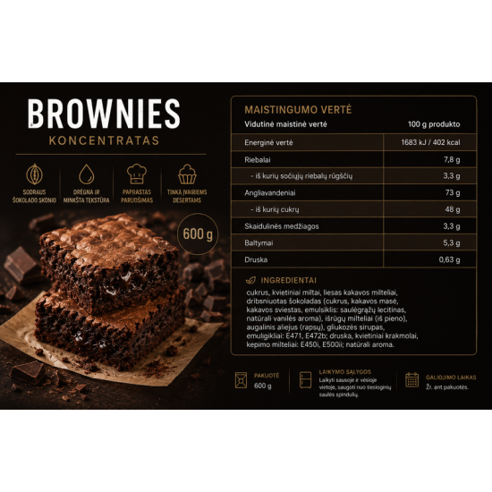 BROWNIES KONCENTRATAS 600 g