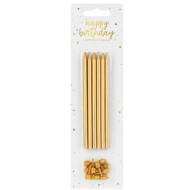 Aukso spalvos gimtadienio žvakutės tortui – 12 vnt.