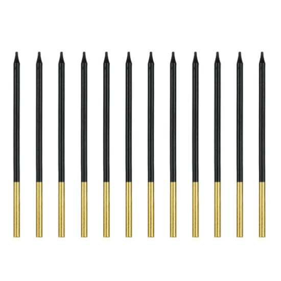 Gimtadienio žvakutės „Klasikinės juodos“ (12 vnt, 14 cm) Gimtadienio žvakutės „Klasikinės juodos“ (12 vnt, 14 cm)