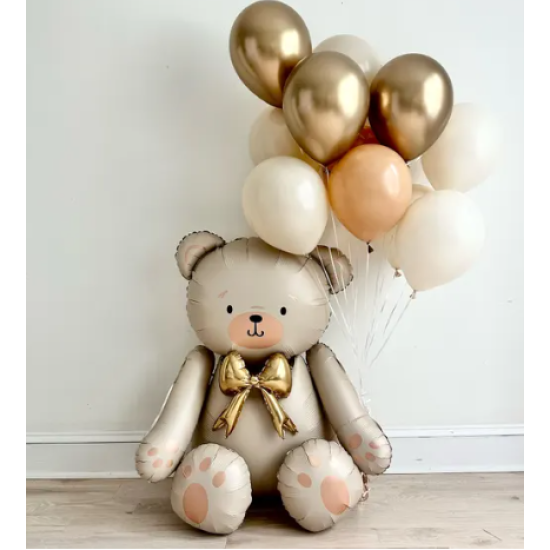 Folinis balionas „Kremiškas meškiukas“, 75×84 cm