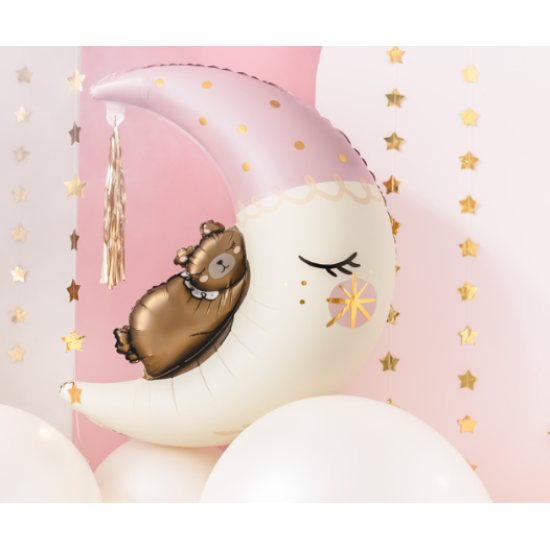 Folinis balionas „Meškiukas ant Mėnulio“, 80 × 98 cm