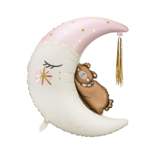 Folinis balionas „Meškiukas ant Mėnulio“, 80 × 98 cm