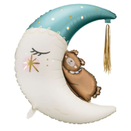 Folinis balionas „Meškiukas ant Mėnulio mėlyna“, 80 × 98 cm