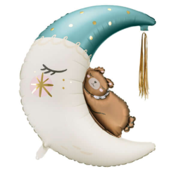 Folinis balionas „Meškiukas ant Mėnulio mėlyna“, 80 × 98 cm Folinis balionas „Meškiukas ant Mėnulio mėlyna“, 80 × 98 cm