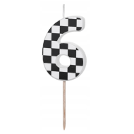 Gimtadienio žvakutė su languotos vėliavos raštu 6