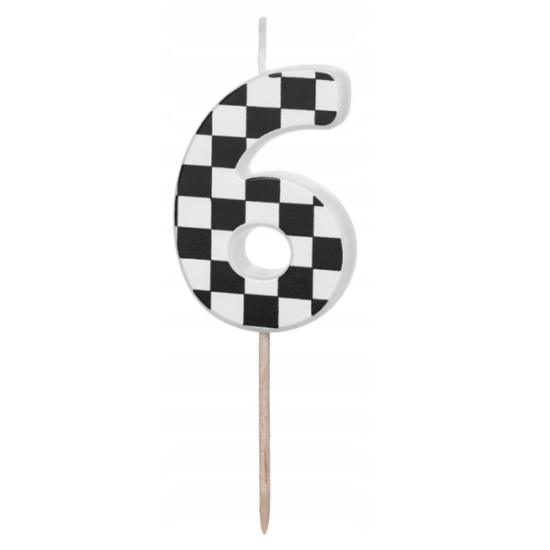 Gimtadienio žvakutė su languotos vėliavos raštu 6