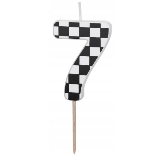 Gimtadienio žvakutė su languotos vėliavos raštu 7