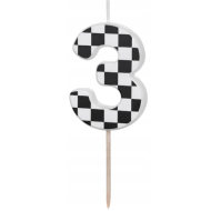 Gimtadienio žvakutė su languotos vėliavos raštu 3