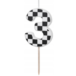 Gimtadienio žvakutė su languotos vėliavos raštu 3 Gimtadienio žvakutė su languotos vėliavos raštu 3