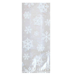 Skaidrūs, maišeliai, puošti baltom snaigėm 10 vnt