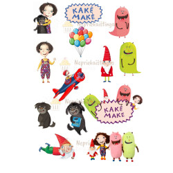 Valgomas paveiksliukas Kakė Makė ir draugai figūrėlės Valgomas paveiksliukas Kakė Makė ir draugai figūrėlės